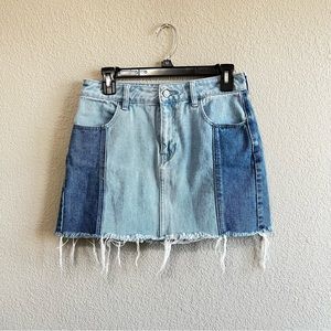Pacsun patchwork two-toned denim skirt